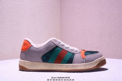 真标Gucci Distressed Screener Sneaker 怀旧版 原版做旧 古驰小脏鞋系列 xm0529Q750