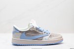 公司级Aj1倒勾Travis Scott X Air Jordan 1 ” Reverse Mocha “ Aj1乔1 Ts 闪电 联名倒钩 低帮文化篮球鞋 完
