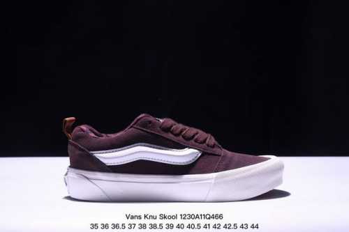 Vans Knu Skool 棕色 万斯低帮复古休闲硫化面包鞋 肥胖版大logo原版全皮猪八面料 货号：Vn000Cs0239 尺码：35 36 36.5 37