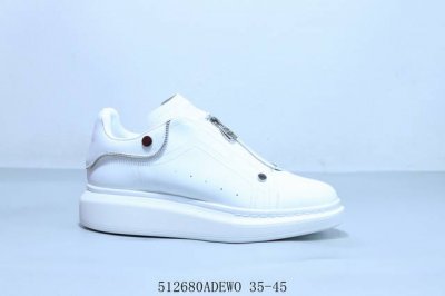alexandermcqueen 亚历山大 麦昆Mcq 情侣款运动小白鞋厚底增高闪尾光滑牛皮平底鞋休闲鞋 时尚男女板鞋潮运动鞋 512680Adewo 35-4