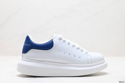 真标意大利高奢品牌Alexander Mcqueen亚历山大 麦昆 Sole Leather Sneakers低帮时装厚底休闲运动小白鞋 货号:553770 W