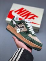 390支持放店 Nike Air Force 1 Low 07 X Supreme 绿棕原楦头原纸板 打造纯正低帮空军版型专注外贸渠道 全掌内置蜂窝气垫 原盒配