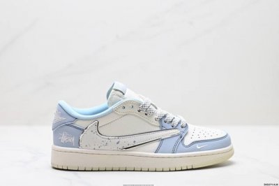 公司级Aj1倒勾Travis Scott X Air Jordan 1 ” Reverse Mocha “ Aj1乔1 Ts 闪电 联名倒钩 低帮文化篮球鞋 完