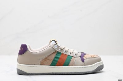 真标Gucci Distressed Screener Sneaker 怀旧版 原版做旧 古驰小脏鞋系列 尺码:36-44 Id:Drf101-Fdf
