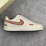 本地 核心私 nike Court Vision Low X Stussy X Supreme 白红满天星 低帮百搭透气休闲运动板鞋 经典耐用的设计 兼顾舒适脚