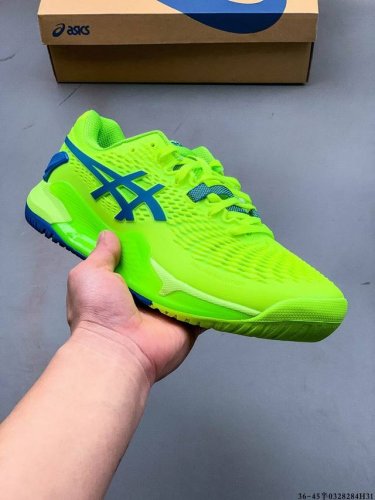 公司级！Asics Gel-Resolution 9专业比赛R9运动鞋男女减震包裹性运动网球鞋 Flytefoam轻量中底：比传统泡棉更轻盈30%，却提供持久回