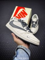 b travis Scott X Fragment Design X Air Jordan 1 Low Og Sp Aj1 乔1 斯图西联名米黑 低帮文化休闲板