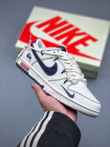 450支持放店K Nike Sb Dunk Low X Stussy X Supreme 白深蓝小钩绑带纯原大厂出品 极力推荐原装头层材料 独家版型蒸餾加工帶來