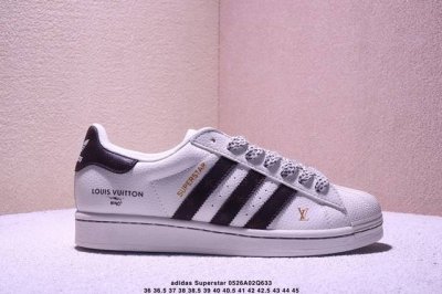 纯原 Clot X Ad Originals Superstar 金标 #贝壳头Lv联名限定 贴合柔软布料蓝彩印花配色 这双鞋的整体设计思路和风格可以说很Clo