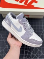 Air Jordan 1 Low AJ1 乔1 斯图西联名-米灰双拼猪八 高端定制 低帮复古篮球鞋 #定制鞋盒 大厂纯原品质出货 超高清洁度 皮料切割干净无任何