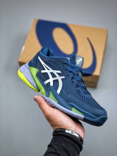 Asics亚瑟士网球鞋小德球鞋 Court Ff3 Novak德约科维奇专业球鞋 专业跑步鞋鞋减震助弹防滑气跑步鞋 高帮减震助弹 亚瑟士是专业的跑步鞋款脚后跟搭