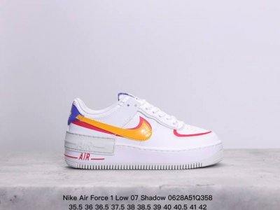 Nike Air Force 1 Low 07 Shadow 白黄红马卡龙原楦头原纸板 打造纯正低帮空军版型专注外贸渠道 全掌内置蜂窝气垫 原盒配件 原厂中底钢