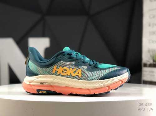 真标带半码Hoka One One Mafate Speed 4 减震防滑耐磨 低帮 跑步鞋 外观时尚大气，鞋底采用耐磨的材质，细致做工，彰显品牌魅力。 鞋头防