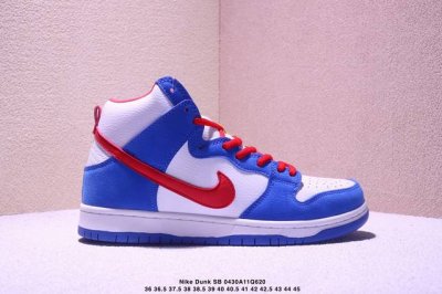 哆啦A梦 Doraemon X Nike Dunk Sb High Pro Doraemon 扣篮系列高帮经典百搭休闲运动板鞋“皮革白蓝胖子红黄”采用同源进口纳