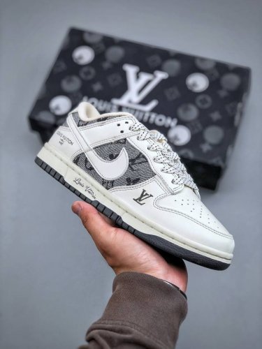 f版 Nike Sb Dunk Low X Louis Vuitton 白满天星公司级出品 极力推荐原装头层材料 独家版型蒸餾加工帶來的是更好的视觉和脚感体验大
