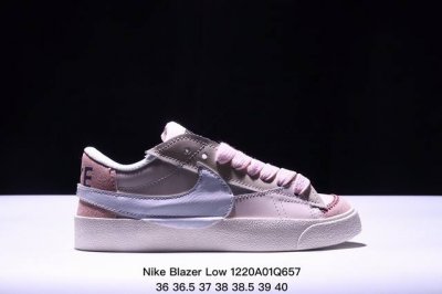 Nike 耐克 全新开发楦型纸版，采用荔枝纹牛培皮革鞋面材质官方全新配色，耐克nike Blazer Low 1977 Vintage经典开拓者低帮百搭休闲运动