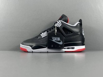供货稳定，欢迎主推！ Og版：乔4 黑红 年版Jordan Air Jordan 4 Bred Reimagined ＂中帮 潮流复古篮球鞋 男女同款 货号：D