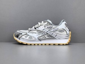 渠道优势， ！ 外贸版 Bv Bottega Veneta葆蝶家 Orbit 织物 圆头系带 耐磨 低帮 生活休闲鞋 男女同款 白银色 尺码 36 37.5 3
