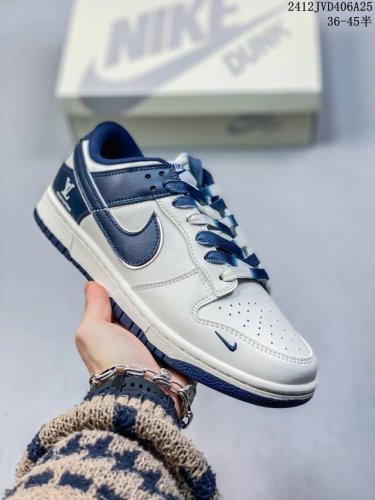 海外爆款限量发售！公司级 Nike Sb Dunk Low“Lv联名 冰蓝印花” 周年高端定制 低帮休闲板鞋 定制鞋盒 大厂纯原品质出货 超高清洁度 皮料切割干