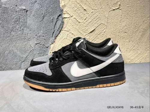 170 #新品上市实拍 Nike Sb Dunk Low 黑灰拼接 独家版型蒸餾加工帶來的是更好的视觉和脚感体验 清洁度 电绣工艺 皮料切割干净无任何毛边 细节