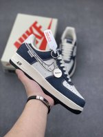 海外限量发售！公司级nike Air Force 1 '07 Low “Supreme联名--白蓝暗影”空军一号 低帮 运动鞋 休闲鞋 折边针车 工艺难度大 原