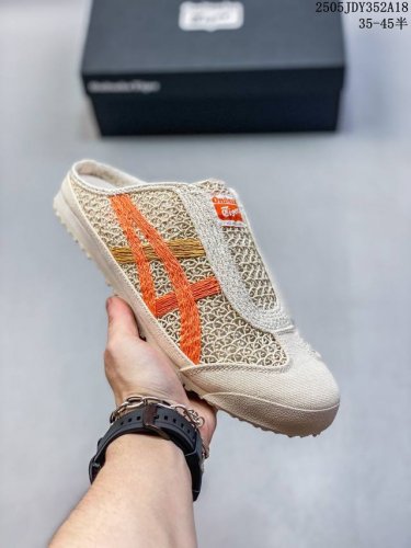 真标带半码 亚瑟士 Onitsuka Tiger鬼冢虎 Mexico 66 Sabot 网面透气 新款舒适一脚蹬半拖男女运动休闲鞋 货号 1183C123-00