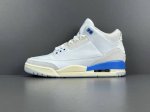 渠道优势 ！ 东莞产 Aj3 Jordan Air Jordan 3 “Lucky Shorts”北卡蓝 耐磨 低帮 复古篮球鞋 男款 白蓝 尺码40-48.5