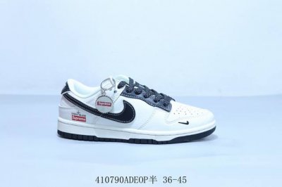 耐克 Nike Sb Dunk Low Pro 复古低帮 休闲运动滑板板鞋黑白 联名 Supreme 货号 Bb9866-003 410790Adeop半 36