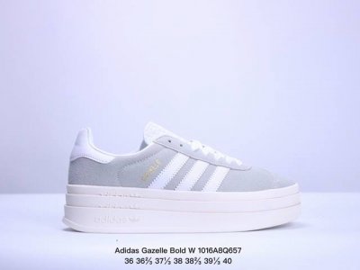 真标带半码阿迪达斯adidas Gazelle Bold W 三层 厚底 低帮复古百搭休闲运动板鞋 Xm1016Q657