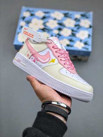 Nike Air Force 1 Low 07 小狗碎片 马卡龙酱 杏白粉原楦头原纸板 打造纯正低帮空军版型专注外贸渠道 全掌内置蜂窝气垫 原盒配件 原厂中底钢 - 点击图像关闭