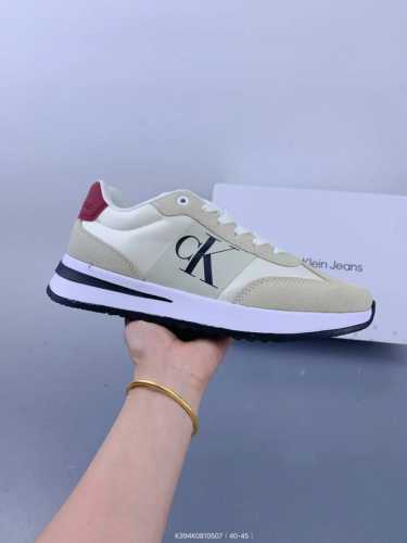 ckj Calvin Klein Jeans 绒面革 拼色系带 低帮 生活休闲鞋 Size：如图 编码：K394K0810507