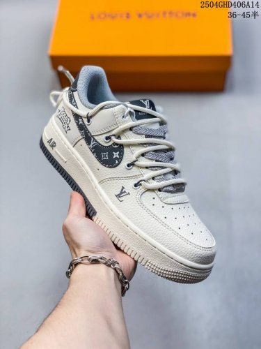 海外限量发售！公司级Nike Air Force 7 Low “Lv联名 双拼灰花纹抽绳”空军一号 低帮 运动鞋 休闲鞋 折边针车 工艺难度大 原楦头原纸板 原