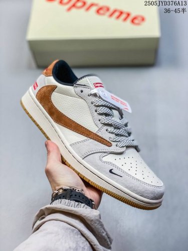 travis Scott X Fragment Design X Jordan Air Jordan 1 Low Og Sp “Supreme联名 米白酒红生胶