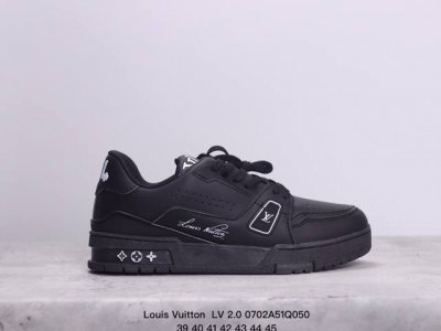 公司级路易威登 Louis Vuitton Lv 2.0路易威登板鞋 二代 拼接皮革 内嵌式绑带 新款 Lv Trainer最新配色运动鞋 L家 篮球鞋风格运动
