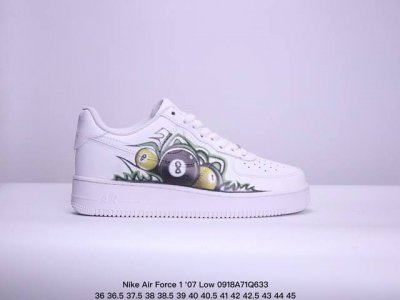 Nike Air Force 1 Low斯诺克巅峰赛 原楦头原纸板3D彩绘技术 打造纯正空军版型 专注外贸渠道 私人定制台球系列配件 原厂中底钢印、拉帮完美 货