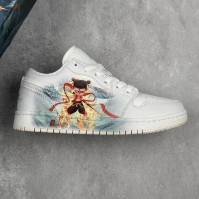 本地 核心私 公司级Nike Air Jordan 1 Low Aj1乔1 哪吒涂鸦 低帮休闲板鞋 头层皮打造 正确满胶鞋垫 四线拉帮 原厂织唛标 鞋舌高弹海绵