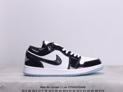 公司级头层！耐克nike Air Jordan 1 Low Aj1 乔1 低帮潮流运动休闲板鞋。Aj1 低帮拼接 完美版型真头层牛皮# 内置缓震气垫 原鞋开模