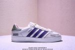 海外爆款限量发 高端定制 Ad Gazelle Indoor Trainers 古驰联名---奶白灰紫 原厂定制长毛翻毛皮组合环保纤维革鞋面材质 内置环保海玻璃