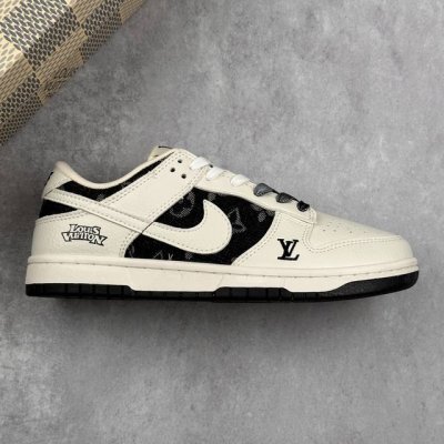 本地 核心私 Nk Sb Dunk Low Lv联名-米黑印花牛仔 周年高端定制 低帮休闲板鞋 #定制鞋盒 大厂纯原品质出货 超高清洁度 皮料切割干净无任何毛边