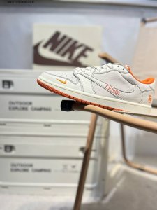 公司级头层皮芬迪 X 乔丹Air Jordan 1 Low Aj1低帮系列篮球鞋 官方同步配色 原装级产物 #拒绝公底 立体鞋型 细节完美 高清洁度Xz5749