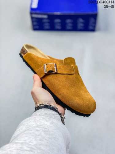 Birkenstock博肯半包拖鞋 超好穿 舒适度 软木脚床，人体工程学设计，对你的脚底部全完支撑。作为日常鞋履穿着非常合适，主要它还不挑人，老少皆宜。赤脚穿最
