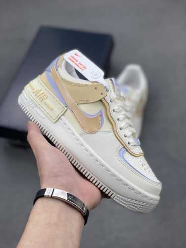 本地自取230 Nk Air Force 1 Shadow 轻量增高低帮百搭板鞋"拼接马卡龙" 全新少女系解构主义设计双层轻量Eva发泡中底+防滑Rb橡胶外圈底
