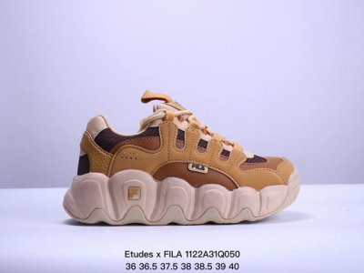 公司级etudes X Fila斐乐 织物合成革tpu 圆头系带厚底 减震耐磨 低帮 复古休闲鞋 货号:F12W342103Foa 尺码:35.5 36 36.