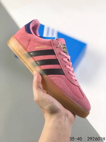 真标带半码！ 阿迪达斯adidas Gazelle Indoor 翻毛皮 三叶草复古防滑耐磨低帮休闲运动板鞋 尺码:如图 Id：292601H