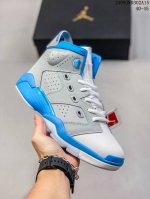 公司级air Jordan 6 ”Midnight Navy“ 高帮 海军蓝 Aj6 乔丹6代 Aj6 乔6 高邦 白蓝 乔丹篮球鞋系列 整双鞋以白色荔枝纹皮革