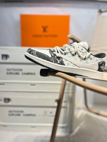 公司级头层皮Lv X 乔丹Air Jordan 1 Low Aj1低帮系列篮球鞋 官方同步配色 原装级产物 #拒绝公底 立体鞋型 细节完美 高清洁度Yx5066