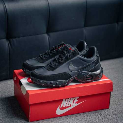 210 核心私 Nike Air Max Waffle Racer Sp“Triple Black” 舒适 防滑耐磨 低帮 生活休闲鞋 男女同款 黑色 货号：F