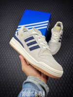 260 C支持放店 海外渠道版 原盒原标 Adidas Forum Low Cl 三叶草低邦经典魔术贴复古板鞋 男女潮流头层皮休闲鞋原楦原数据开发 采用牛培皮革