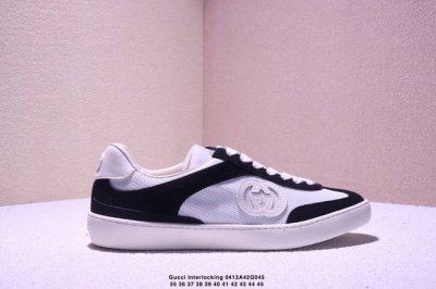 Gucci Interlocking G Suede Sneaker G74系列低帮复古百搭休闲运动板鞋 升级官方最新全套专柜代购酒红色配件及包装物 附送官方快