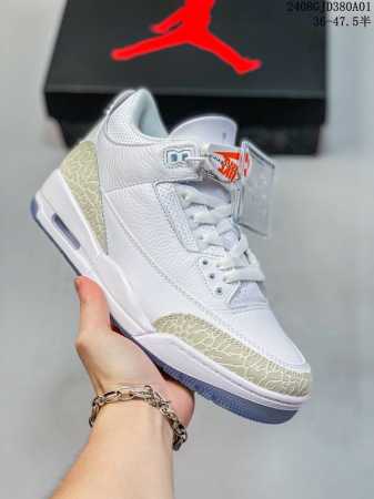 公司级air Jordan 3 Retro 复刻白水泥 Aj3 乔丹3代 Aj3 乔3 经典复刻白水泥 乔丹篮球鞋系列 鞋身以白色为主调，采用优质皮革材质搭配鞋 - 点击图像关闭